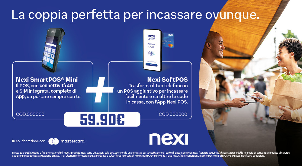 Nexi SmartPOS Mini + Nexi SoftPOS